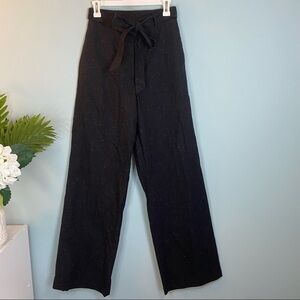 Iris & Ink Black High Rise Wide Leg Pants With Colorful Confetti Print